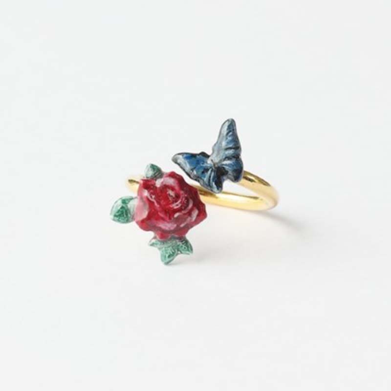 Nathalie Lete ナタリーレテ Two motifs ring Rose/ Size:11